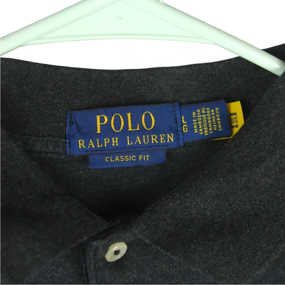 Polo Ralph Lauren Classic Fit Polo Shirt Mens Large Dark Gray Flesh Pony Logo